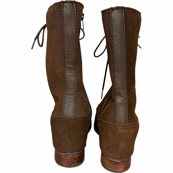 Skechers SKCH+3 Dark Brown Leather Wedge Combat Boots Style 48537 Women’s 8.5 - Picture 5 of 10